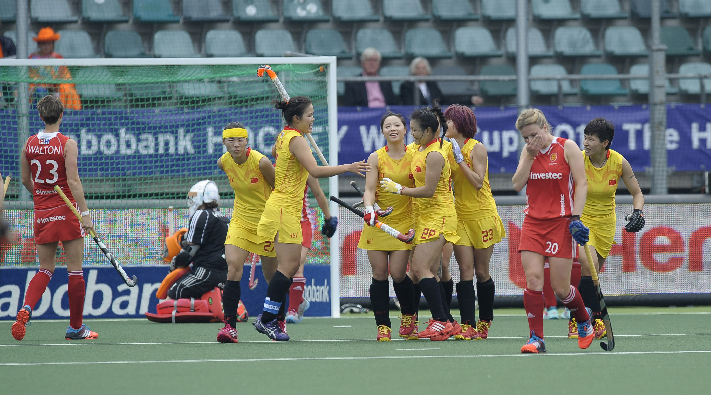China celebrate scoring against England at the Rabobank World Cup - credit Ady Kerry.jpg